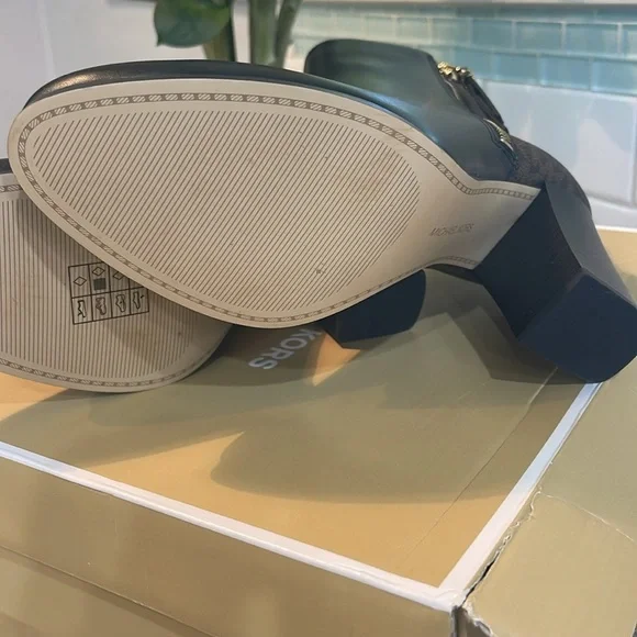 Michael Kors Black and Brown Signature Women's Britt Heeled Ankle Boots - Picture 6 of 7